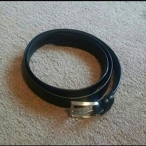 Genuine Leather 50 waist black belt EUC